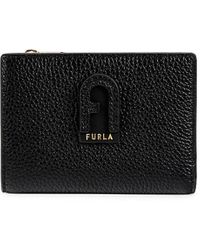 Furla - Logo Textured Leather Bifold Wallet - Lyst