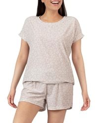 Tahari - 2-piece French Terry Top & Shorts Pajama Set - Lyst