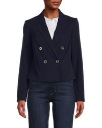 Tommy Hilfiger - Double Breasted Cropped Blazer - Lyst