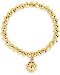 Sterling Forever - Celestial 14k Goldplated & Cubic Zirconia Beaded Bracelet - Lyst