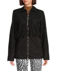 WeWoreWhat - Fringe Faux Suede Jacket - Lyst