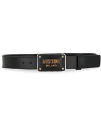 Moschino - Logo Leather Belt - Lyst