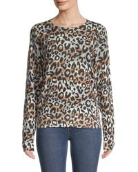 Minnie Rose - Distressed Leopard-print Cashmere Sweater - Lyst