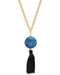 Kenneth Jay Lane - Faux Lapis & Silk Tassel Pendant Necklace - Lyst