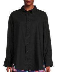 Beach Life by Gottex - Solid Oversized Resort Shirt - Lyst