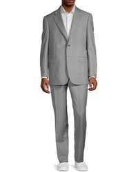 Soft Basic Wool-Blend Two-Button Slim-Fit Suit Saks Fifth Avenue Men Clothing Suits 
