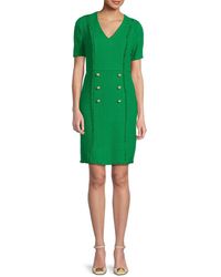 Nanette Lepore - Double Breasted Tweed Sheath Dress - Lyst