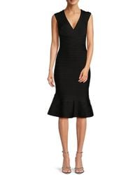 Hervé Léger - Sophie V-neck Midi-dress - Lyst