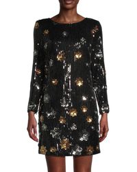 MILLY - Selene 3D Floral Sequin Minidress - Lyst