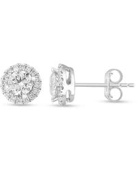 Effy - 14k White Gold & 0.97 Tcw Lab-grown Diamond Stud Earrings - Lyst