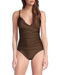 DKNY - Twist-Front One-Piece Swimsuit - Lyst