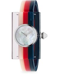 Gucci Striped Plexiglas Watch - White