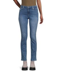 PAIGE - Skyline Mid Rise Faded Skinny Jeans - Lyst