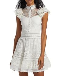 Alice + Olivia - Vernita Ruffled Lace A-Line Minidress - Lyst
