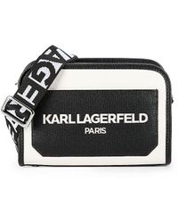 Karl Lagerfeld - Two Tone Logo Crossbody Bag - Lyst