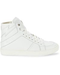 Zadig & Voltaire - High Top Leather Sneakers - Lyst