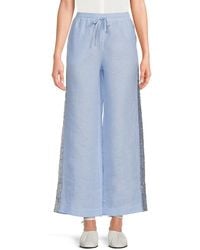 Saks Fifth Avenue - 100% Linen Sequin-Side Drawstring Pants - Lyst