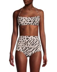 Valentino 2-piece Animal-print Bikini Set - Brown