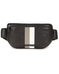 Karl Lagerfeld - Striped Leather Belt Bag - Lyst