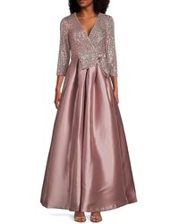 Eliza J - Sequin Bow Satin Gown - Lyst