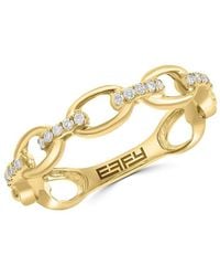 Effy - 14K & 0.09 Tcw Diamond Link Band Ring - Lyst