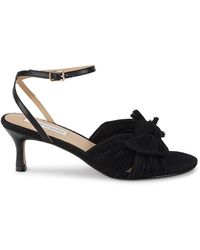 Saks Fifth Avenue Sammy Bow-knot Leather Kitten Heel Sandals - Black