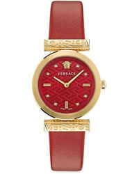 Versace - Regalia 34mm Goldtone Stainless Steel & Leather Watch - Lyst