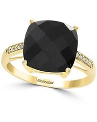 Effy - July 14k Yellow Gold, Onyx & Diamond Ring - Lyst