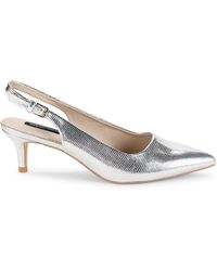 French Connection - Quinn Metallic Embossed Snakeskin Slingback Pumps - Lyst
