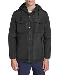 Kenneth Cole - Drawstring Hood Regular Fit Rain Jacket - Lyst