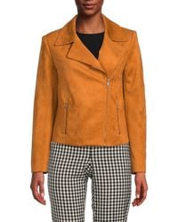 Tommy Hilfiger - Faux Suede Biker Jacket - Lyst