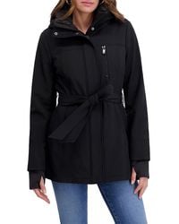 Kensie - Hooded Belted Longline Puffer Jacket - Lyst