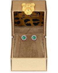 Effy - Golden Finds 14k White Gold, Emerald & Diamond Stud Earrings - Lyst