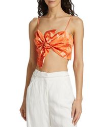 Ramy Brook - Charlotte Floral Twisted Crop Top - Lyst