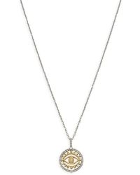 Judith Ripka - Two Tone 14k Yellow Gold, Sterling Silver & Diamond Necklace - Lyst
