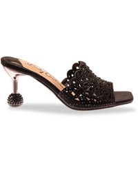 Lady Couture - Fairy Studded Scallop Metallic Sandals - Lyst
