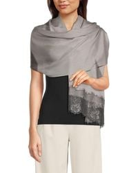 La Fiorentina - Lace Trim Silk & Wool Scarf - Lyst
