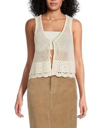 Noisy May - Crochet Tie-Front Sweater Vest - Lyst