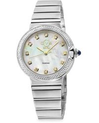 Gv2 - Sorrento 32mm Stainless Steel, Mother Of Pearl & Diamond Bracelet Watch - Lyst