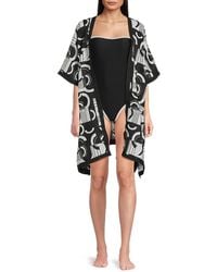 Karl Lagerfeld - Art Deco Open-Front Cover-Up - Lyst