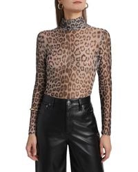 Generation Love - Tyla Floral-Mesh Turtleneck Top - Lyst