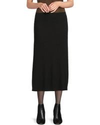 Vince - Ribbed Stretch-cotton Midi-skirt - Lyst