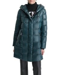 DKNY - Hooded Long-Sleeve Down Puffer Coat - Lyst