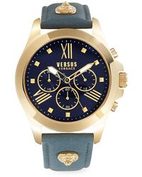 Versus - 44Mm Stainless Steel & Leather-Strap Chronograph Watch - Lyst
