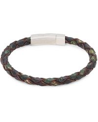 Tateossian Sterling Silver, Leather & Blue Topaz Bracelet - Multicolour