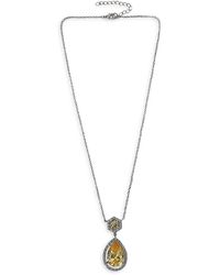 CZ by Kenneth Jay Lane - Look Of Real Cubic Zirconia & Rhodium Plated Pendant Necklace - Lyst