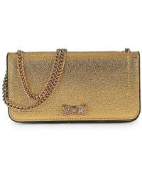 Karl Lagerfeld - Kosette Crystal Bow Leather Wallet-On-Chain - Lyst