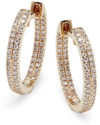 Saks Fifth Avenue - 14k Yellow Gold & 0.30 Tcw Diamond Hoop Earrings - Lyst