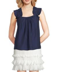 Ramy Brook - Leah Ruffled Cap-Sleeve Top - Lyst