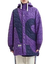 Alpha Style - Joy Quilted Puffer Hooded Longline Jacket - Lyst